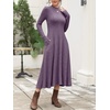 image:imageANRABESS Womens Fall Ribbed Knit Mock Neck Long Sleeve Midi Dress  Soft Slim Flowy A Line Dresses Elegant Casual Work Date Night Daily Wear 2026 Winter Fashion Lightweight Sweater DressPurple