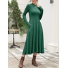image:imageANRABESS Womens Fall Ribbed Knit Mock Neck Long Sleeve Midi Dress  Soft Slim Flowy A Line Dresses Elegant Casual Work Date Night Daily Wear 2026 Winter Fashion Lightweight Sweater DressDeep Green