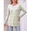 image:imageANRABESS Womens Long Sleeve Shirts Lace Fall Tunic Tops  Scalloped V Neck Floral Print Blouses Soft Regular Fit Business Office Travel Outfits Dressy Casual 2026 Winter ClothesWhite Khaki Floral