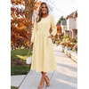 image:imageANRABESS Womens Long Sleeve Striped Fall Midi Dress with Pockets  Casual Flowy A Line Elastic Waist Crewneck Work Office Teacher Dresses Beach Travel Vacation Outfits Fall Spring ClothesYellow White Stripe