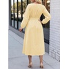 image:imageANRABESS Womens Long Sleeve Striped Fall Midi Dress with Pockets  Casual Flowy A Line Elastic Waist Crewneck Work Office Teacher Dresses Beach Travel Vacation Outfits Fall Spring ClothesYellow White Stripe