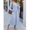 image:imageANRABESS Womens Long Sleeve Striped Fall Midi Dress with Pockets  Casual Flowy A Line Elastic Waist Crewneck Work Office Teacher Dresses Beach Travel Vacation Outfits Fall Spring ClothesBlue White Stripe