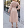 image:imageANRABESS Womens Long Sleeve Striped Fall Midi Dress with Pockets  Casual Flowy A Line Elastic Waist Crewneck Work Office Teacher Dresses Beach Travel Vacation Outfits Fall Spring ClothesLight Brown White Stripe
