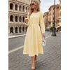 image:imageANRABESS Womens Long Sleeve Striped Fall Midi Dress with Pockets  Casual Flowy A Line Elastic Waist Crewneck Work Office Teacher Dresses Beach Travel Vacation Outfits Fall Spring ClothesYellow White Stripe