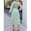 image:imageANRABESS Womens Long Sleeve Striped Fall Midi Dress with Pockets  Casual Flowy A Line Elastic Waist Crewneck Work Office Teacher Dresses Beach Travel Vacation Outfits Fall Spring ClothesGreen White Stripe