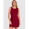 image:imageANRABESS Womens Summer Dresses 2026 Bodycon Sleeveless Romper Skort Twist Waist Night Out Vacation Mini Dress Built in Shorts Deep Red Large
