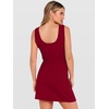 image:imageANRABESS Womens Summer Dresses 2026 Bodycon Sleeveless Romper Skort Twist Waist Night Out Vacation Mini Dress Built in Shorts Deep Red Large