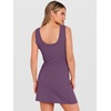 image:imageANRABESS Womens Summer Dresses 2026 Bodycon Sleeveless Romper Skort Twist Waist Night Out Vacation Mini Dress Built in Shorts Purple Large