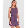 image:imageANRABESS Womens Summer Dresses 2026 Bodycon Sleeveless Romper Skort Twist Waist Night Out Vacation Mini Dress Built in Shorts Purple Large