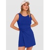 image:imageANRABESS Womens Summer Dresses 2026 Bodycon Sleeveless Romper Skort Twist Waist Night Out Vacation Mini Dress Built in Shorts Royal Blue XSmall