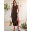 image:imageANRABESS Womens Summer Sundress Wrinkle Free Sleeveless Maxi DressampPockets  MidWeight Soft Loose FitCrew Neck Tank Top Shirt DressFall Fashion OutfitsBeach Vacation Travel ClothesCasual Work DailyBrown