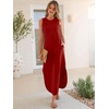 image:imageANRABESS Womens Summer Sundress Wrinkle Free Sleeveless Maxi DressampPockets  MidWeight Soft Loose FitCrew Neck Tank Top Shirt DressFall Fashion OutfitsBeach Vacation Travel ClothesCasual Work DailyRed