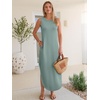 image:imageANRABESS Womens Summer Sundress Wrinkle Free Sleeveless Maxi DressampPockets  MidWeight Soft Loose FitCrew Neck Tank Top Shirt DressFall Fashion OutfitsBeach Vacation Travel ClothesCasual Work DailyLight Green