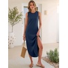 image:imageANRABESS Womens Summer Sundress Wrinkle Free Sleeveless Maxi DressampPockets  MidWeight Soft Loose FitCrew Neck Tank Top Shirt DressFall Fashion OutfitsBeach Vacation Travel ClothesCasual Work DailyNavy Blue