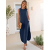 image:imageANRABESS Womens Summer Sundress Wrinkle Free Sleeveless Maxi DressampPockets  MidWeight Soft Loose FitCrew Neck Tank Top Shirt DressFall Fashion OutfitsBeach Vacation Travel ClothesCasual Work DailyNavy Blue
