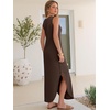 image:imageANRABESS Womens Summer Sundress Wrinkle Free Sleeveless Maxi DressampPockets  MidWeight Soft Loose FitCrew Neck Tank Top Shirt DressFall Fashion OutfitsBeach Vacation Travel ClothesCasual Work DailyBrown