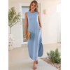 image:imageANRABESS Womens Summer Sundress Wrinkle Free Sleeveless Maxi DressampPockets  MidWeight Soft Loose FitCrew Neck Tank Top Shirt DressFall Fashion OutfitsBeach Vacation Travel ClothesCasual Work DailyLight Blue