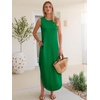 image:imageANRABESS Womens Summer Sundress Wrinkle Free Sleeveless Maxi DressampPockets  MidWeight Soft Loose FitCrew Neck Tank Top Shirt DressFall Fashion OutfitsBeach Vacation Travel ClothesCasual Work DailyGreen