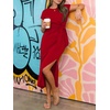 image:imageANRABESS Womens Summer WrinkleFree Maxi Dress  Crew Neck Tie Waist Split Fit Long Fashion Dresses Casual Dressy Travel Vacation Outfits 2026 Fall LayerRed