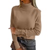 image:imageANRABESS Turtleneck Sweaters for Women Long Sleeve Tops  2026 Fall Winter Fashion Clothes Office Work Daily Wear Dressy Casual Outfits Soft Knitted Ribbed ButtonCuff Pullover TopLight Camel