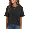 image:imageANRABESS Womens Tops Short Sleeve Oversized T Shirts  Basic Tee with Chest PocketSummer Loose Fitting TshirtsBusiness Casual Work OutfitsTravel Daily WearALLSeasons ClothesBlack