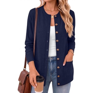 image:imageANRABESS Cardigan Sweater for Women Button Up 2026 Fall Outfits  Cover Hip LengthLong Sleeve Sweater CoatComfy Knit Cardigan ampPocketsCausal Work Teacher ClothesTravel Vacation OutwearNavy Blue