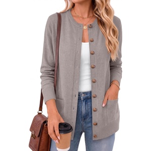 image:imageANRABESS Cardigan Sweater for Women Button Up 2026 Fall Outfits  Cover Hip LengthLong Sleeve Sweater CoatComfy Knit Cardigan ampPocketsCausal Work Teacher ClothesTravel Vacation OutwearBright Camel