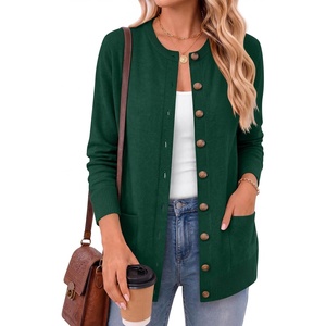 image:imageANRABESS Cardigan Sweater for Women Button Up 2026 Fall Outfits  Cover Hip LengthLong Sleeve Sweater CoatComfy Knit Cardigan ampPocketsCausal Work Teacher ClothesTravel Vacation OutwearForest Green