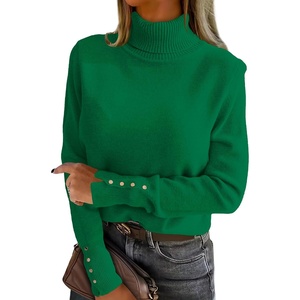 image:imageANRABESS Turtleneck Sweaters for Women Long Sleeve Tops  2026 Fall Winter Fashion Clothes Office Work Daily Wear Dressy Casual Outfits Soft Knitted Ribbed ButtonCuff Pullover TopGreen