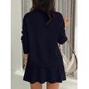 image:imageANRABESS Skirt Sets for Women Fall 2 piece Outfits  Long Sleeve V Neck Pullover Top Pleated Mini Skirt Comfy Matching Lounge Wear 2026 Casual Travel Trendy Winter Sweater SetNavy Blue
