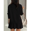 image:imageANRABESS Skirt Sets for Women Fall 2 piece Outfits  Long Sleeve V Neck Pullover Top Pleated Mini Skirt Comfy Matching Lounge Wear 2026 Casual Travel Trendy Winter Sweater SetBlack