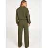 image:imageANRABESS Sweatsuits for Women 2 Piece Outfit 2026 Fall Matching Lounge Sets  Striped Quarter Zip Fleece Pullover Sweat Set Wide Leg Sweatpants amp Pockets Trendy Fashion Track Suits Cozy Winter ClothesArmy Green