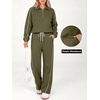 image:imageANRABESS Sweatsuits for Women 2 Piece Outfit 2026 Fall Matching Lounge Sets  Striped Quarter Zip Fleece Pullover Sweat Set Wide Leg Sweatpants amp Pockets Trendy Fashion Track Suits Cozy Winter ClothesArmy Green