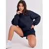 image:imageANRABESS Women 2 Piece Outfits Sweat Shorts Sets 2026 Oversized Casual Lounge Matching Set Sweatsuit Tracksuit Fall ClothesNavy Blue