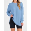 image:imageANRABESS Women Long Sleeve Shirts Oversized Tunic Tops for Leggings  Comfy Soft Ribbed Knit Crewnck Side Split T Shirts Loose Fit Cute Casual Tee Shirts Fall Daily amp Travel Ouifits 2026Light Blue