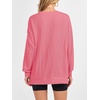 image:imageANRABESS Women Long Sleeve Shirts Oversized Tunic Tops for Leggings  Comfy Soft Ribbed Knit Crewnck Side Split T Shirts Loose Fit Cute Casual Tee Shirts Fall Daily amp Travel Ouifits 2026Coral Pink