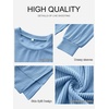 image:imageANRABESS Women Long Sleeve Shirts Oversized Tunic Tops for Leggings  Comfy Soft Ribbed Knit Crewnck Side Split T Shirts Loose Fit Cute Casual Tee Shirts Fall Daily amp Travel Ouifits 2026Light Blue