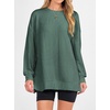 image:imageANRABESS Women Long Sleeve Shirts Oversized Tunic Tops for Leggings  Comfy Soft Ribbed Knit Crewnck Side Split T Shirts Loose Fit Cute Casual Tee Shirts Fall Daily amp Travel Ouifits 2026Green