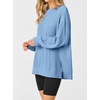 image:imageANRABESS Women Long Sleeve Shirts Oversized Tunic Tops for Leggings  Comfy Soft Ribbed Knit Crewnck Side Split T Shirts Loose Fit Cute Casual Tee Shirts Fall Daily amp Travel Ouifits 2026Light Blue
