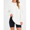 image:imageANRABESS Women Long Sleeve Shirts Oversized Tunic Tops for Leggings  Comfy Soft Ribbed Knit Crewnck Side Split T Shirts Loose Fit Cute Casual Tee Shirts Fall Daily amp Travel Ouifits 2026White