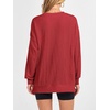 image:imageANRABESS Women Long Sleeve Shirts Oversized Tunic Tops for Leggings  Comfy Soft Ribbed Knit Crewnck Side Split T Shirts Loose Fit Cute Casual Tee Shirts Fall Daily amp Travel Ouifits 2026Red