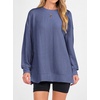 image:imageANRABESS Women Long Sleeve Shirts Oversized Tunic Tops for Leggings  Comfy Soft Ribbed Knit Crewnck Side Split T Shirts Loose Fit Cute Casual Tee Shirts Fall Daily amp Travel Ouifits 2026Blue