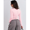 image:imageANRABESS Womens Long Sleeve Shirts Fitted Crop Tops  Crew Neck Basic Tee 2026 Fall Outfits Y2K Clothes Soft Form fitting TShirts Going Out Work Casual Wear Winter LayeringLight Pink
