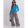 image:imageANRABESS Womens Long Sleeve Shirts Fitted Crop Tops  Crew Neck Basic Tee 2026 Fall Outfits Y2K Clothes Soft Form fitting TShirts Going Out Work Casual Wear Winter LayeringRoyal Blue