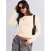 image:imageANRABESS Womens Long Sleeve Shirts Fitted Crop Tops  Crew Neck Basic Tee 2026 Fall Outfits Y2K Clothes Soft Form fitting TShirts Going Out Work Casual Wear Winter LayeringApricot