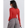 image:imageANRABESS Womens Long Sleeve Shirts Fitted Crop Tops  Crew Neck Basic Tee 2026 Fall Outfits Y2K Clothes Soft Form fitting TShirts Going Out Work Casual Wear Winter LayeringBrilliant Red