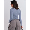image:imageANRABESS Womens Long Sleeve Shirts Fitted Crop Tops  Crew Neck Basic Tee 2026 Fall Outfits Y2K Clothes Soft Form fitting TShirts Going Out Work Casual Wear Winter LayeringGrey Blue