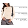 image:imageANRABESS Womens Long Sleeve Shirts Fitted Crop Tops  Crew Neck Basic Tee 2026 Fall Outfits Y2K Clothes Soft Form fitting TShirts Going Out Work Casual Wear Winter LayeringApricot