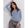 image:imageANRABESS Womens Long Sleeve Shirts Fitted Crop Tops  Crew Neck Basic Tee 2026 Fall Outfits Y2K Clothes Soft Form fitting TShirts Going Out Work Casual Wear Winter LayeringGrey Blue
