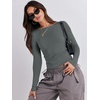 image:imageANRABESS Womens Long Sleeve Shirts Fitted Crop Tops  Crew Neck Basic Tee 2026 Fall Outfits Y2K Clothes Soft Form fitting TShirts Going Out Work Casual Wear Winter LayeringDeep Grey